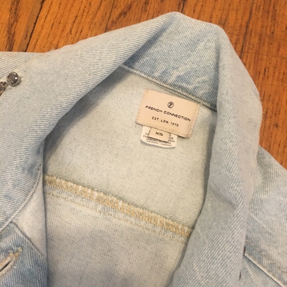 French Connection Bejeweled Denim Vest - xs - Picture 4 of 6